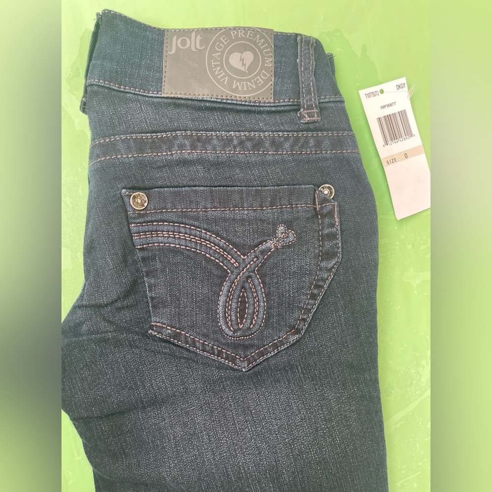 LOW RISE VINTAGE Jolt Women's Indigo Skinny Jeans with Embroidered Back Pocket 0